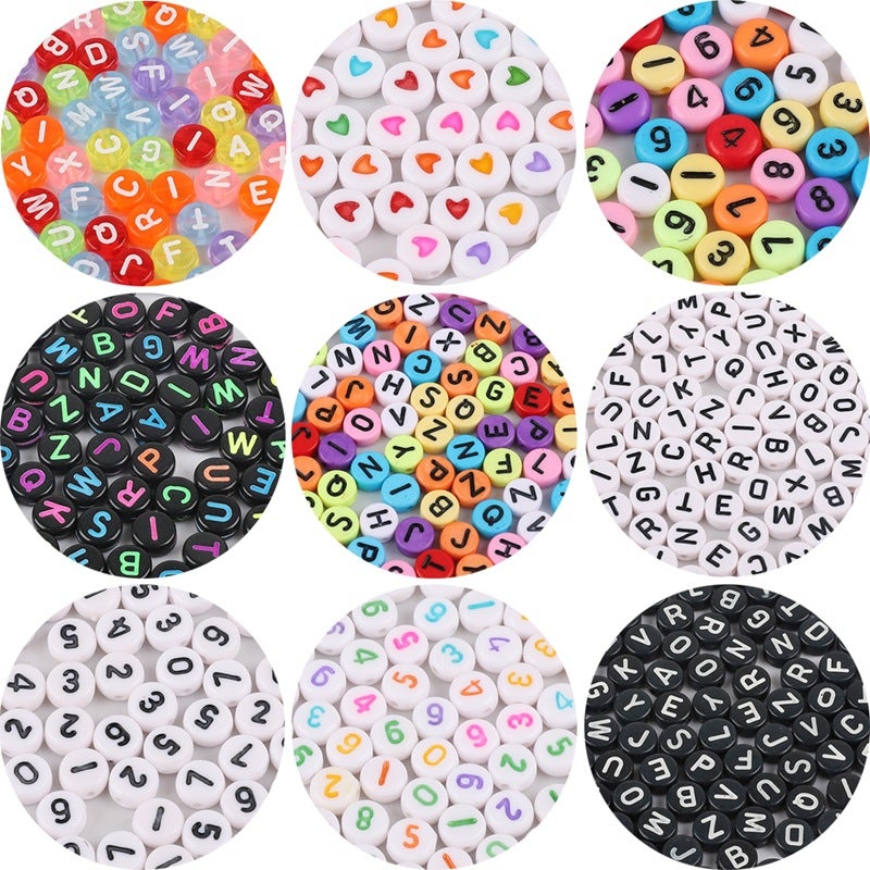 4*7Mm Acrylic Loose Beads English Letter Flat Beads Diy Children'S Early Education Beaded Jewelry Accessories Bracelet Weaving - Image 2