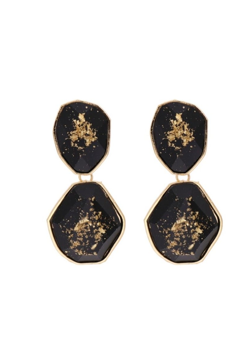 Glamsouq Vintage Statement Black Bohemian Drop Earrings