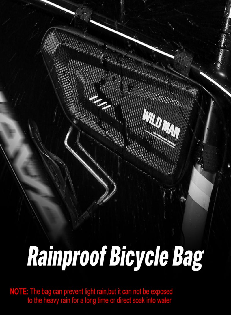 WILD MAN Bicycle Triangle Frame Bag Water Bicycle Pouch Top Tube Pack Lightweight Bike Storage Bag - Image 3