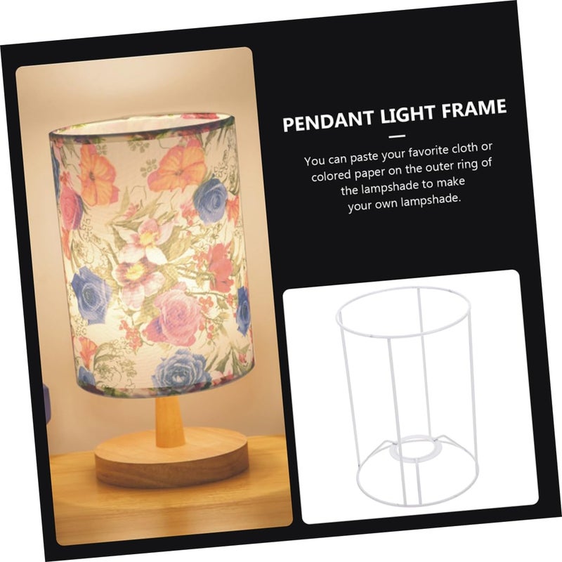 Ciieeo DIY Lamp Frame Small Lampshades Rings Lamp Shade Party Lights Lamp Kit Ceiling Fan Light Cover Braiding for Lampshades Gold Lampshade Vintage Frames Lampshade DIY Frame Metal White - Image 3