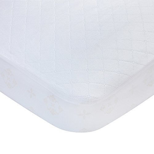 carter's Carters Waterproof Fitted Quilted Crib and Toddler Protective Mattress Pad Cover, White - Image 1