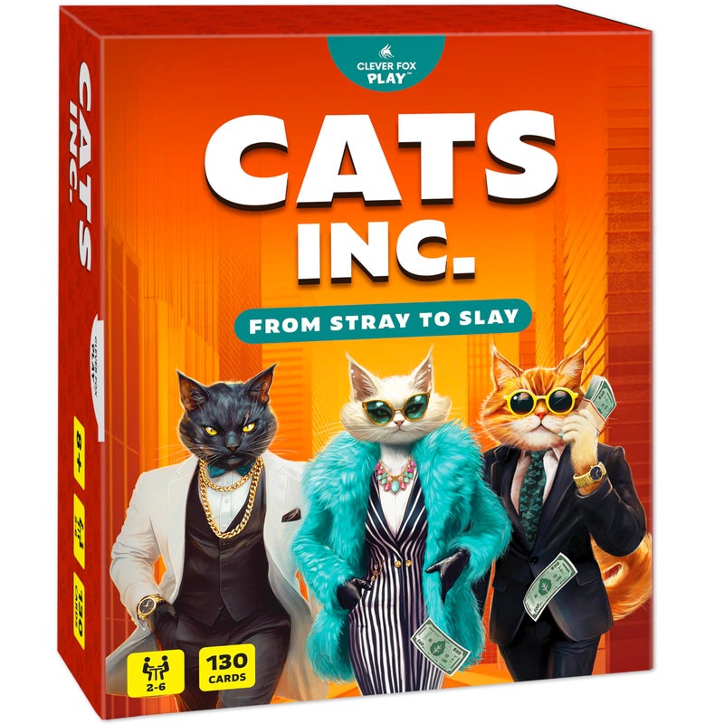 Clever Fox Play Cats Inc The PurrFectly Unpredictable Strategy Card Game of Claws Catnip Corporate Mischief Hilarious Family Game for Adults Kids Teens 26 Players - Image 3