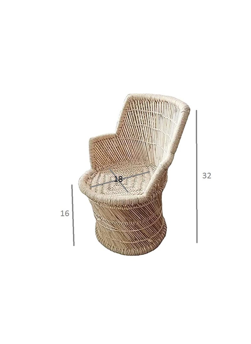 YASHIKA CREATION YASHIKA CREATION Handicraft Bamboo Sarkanda Chair for Outdoor with Beige Set 1 Chair 1 Stool  - Image 2