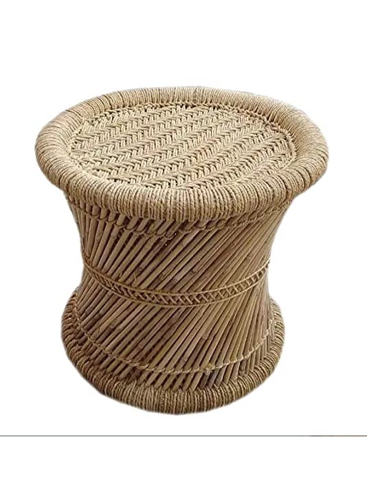 YASHIKA CREATION YASHIKA CREATION Handicraft Bamboo Sarkanda Chair for Outdoor with Beige Set 1 Chair 1 Stool  - Image 3