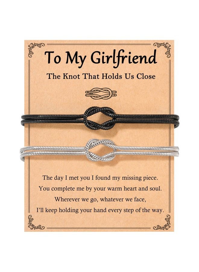 Tarsus Matching Couples Bracelets Love Knot Relationship Jewelry Christmas Birthday Anniversary Couples Gifts for Him Her Boyfriend Girlfriend, average, Stainless Steel, no gemstone - Image 1