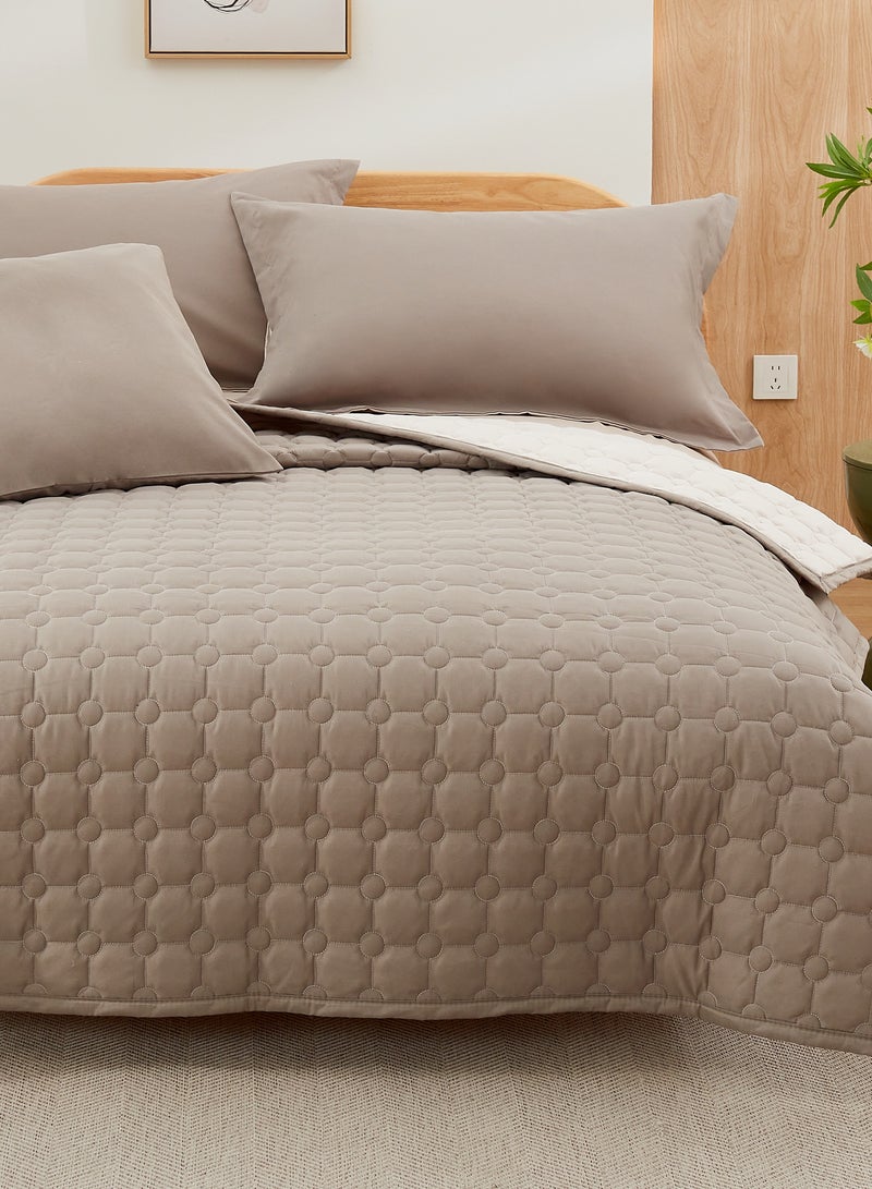 ShinyFlower Summer Quilt 4-Piece Set – Single Size 220x160cm – Microfiber Fabric with 100% Pure Cotton Filling comforter– Soft Bedding Set  - Image 3