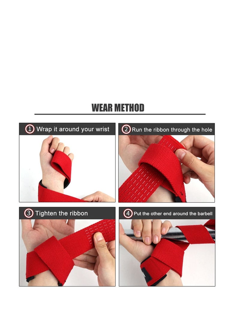SKDK Lifting Straps Deadlift Gym Wrist Weightlifting with Neoprene Cushioned Padded and Anti-Skid Silicone  for Weightlifting Bodybuilding Strength Training  - Image 5