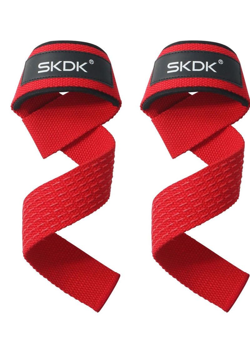 SKDK Lifting Straps Deadlift Gym Wrist Weightlifting with Neoprene Cushioned Padded and Anti-Skid Silicone  for Weightlifting Bodybuilding Strength Training  - Image 1