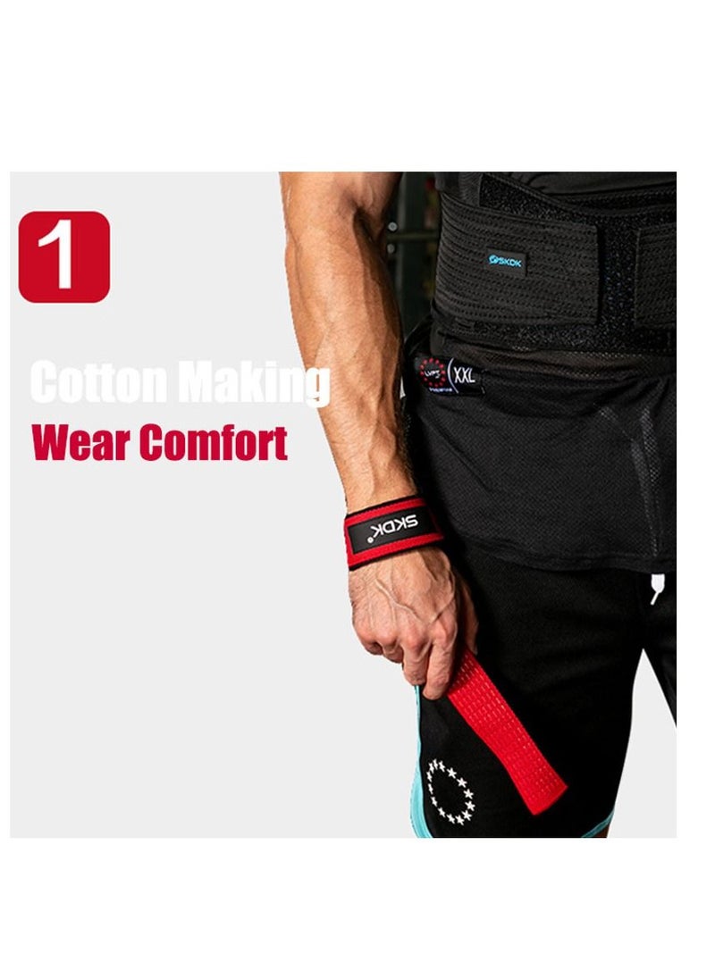 SKDK Lifting Straps Deadlift Gym Wrist Weightlifting with Neoprene Cushioned Padded and Anti-Skid Silicone  for Weightlifting Bodybuilding Strength Training  - Image 2