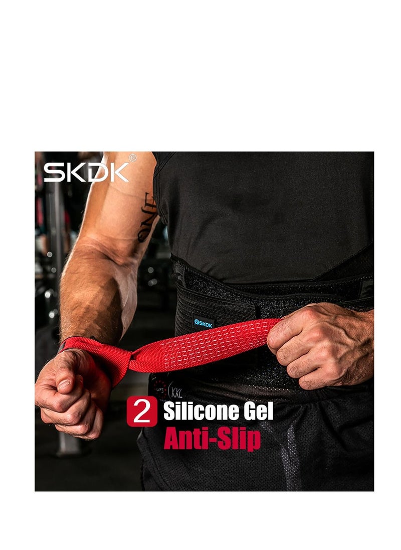 SKDK Lifting Straps Deadlift Gym Wrist Weightlifting with Neoprene Cushioned Padded and Anti-Skid Silicone  for Weightlifting Bodybuilding Strength Training  - Image 3