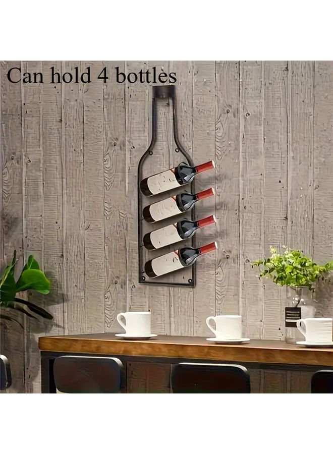 Vintage Bronze Wall Mounted Wine Rack Heavy Duty Metal Storage Organizer With Curved Legs - Image 2
