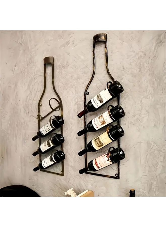 Vintage Bronze Wall Mounted Wine Rack Heavy Duty Metal Storage Organizer With Curved Legs - Image 5
