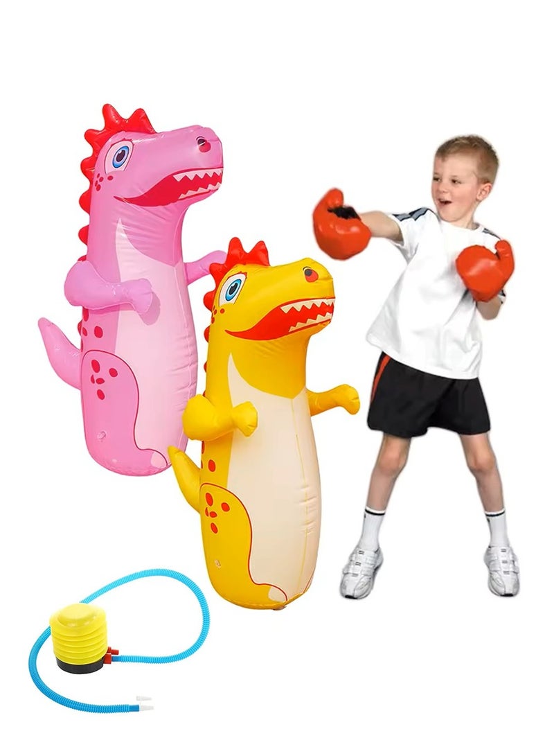 Pack of 2 Children's boxing game, reflex ball, inflatable tumbler - Image 1