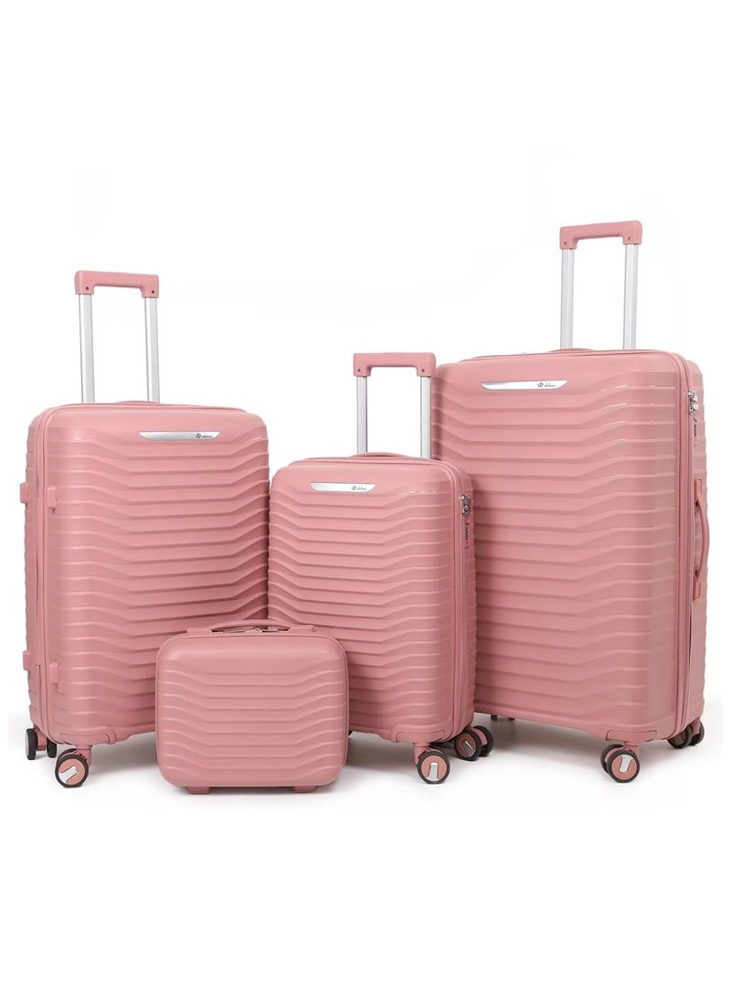 PP Unbreakable Luggage Set of 4pcs Rose Color