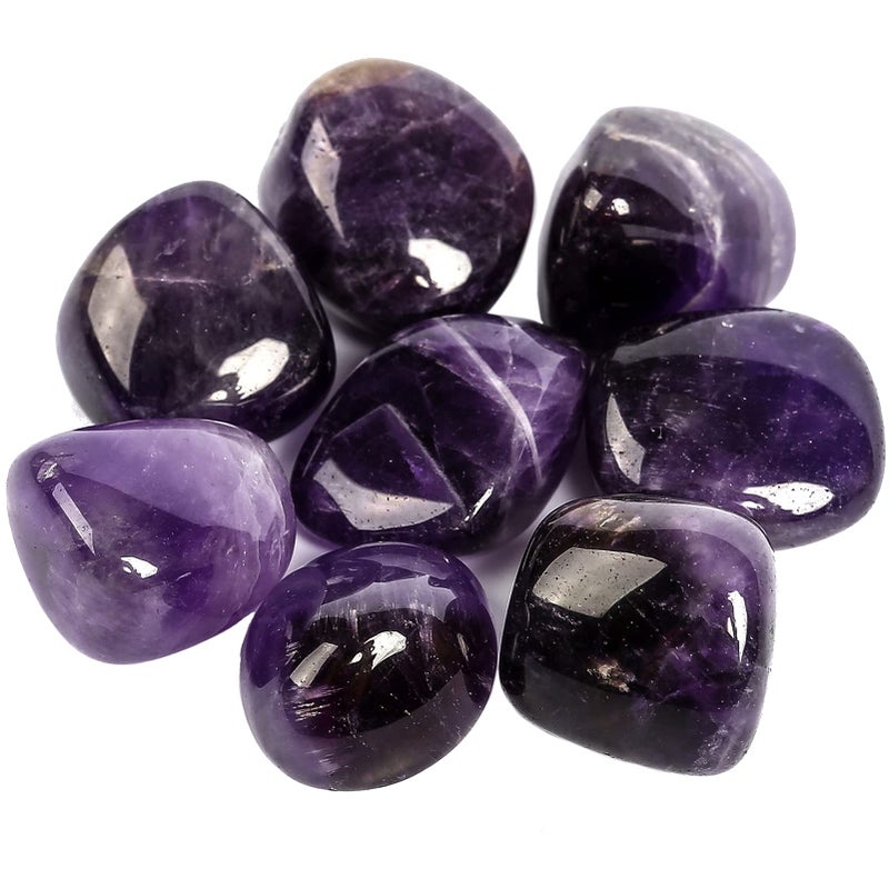 ZenQ 12 lb Tumbled Amethyst Stones for Wicca Reiki and Energy Crystal Healing Natural Amethyst Crystal from Brazil