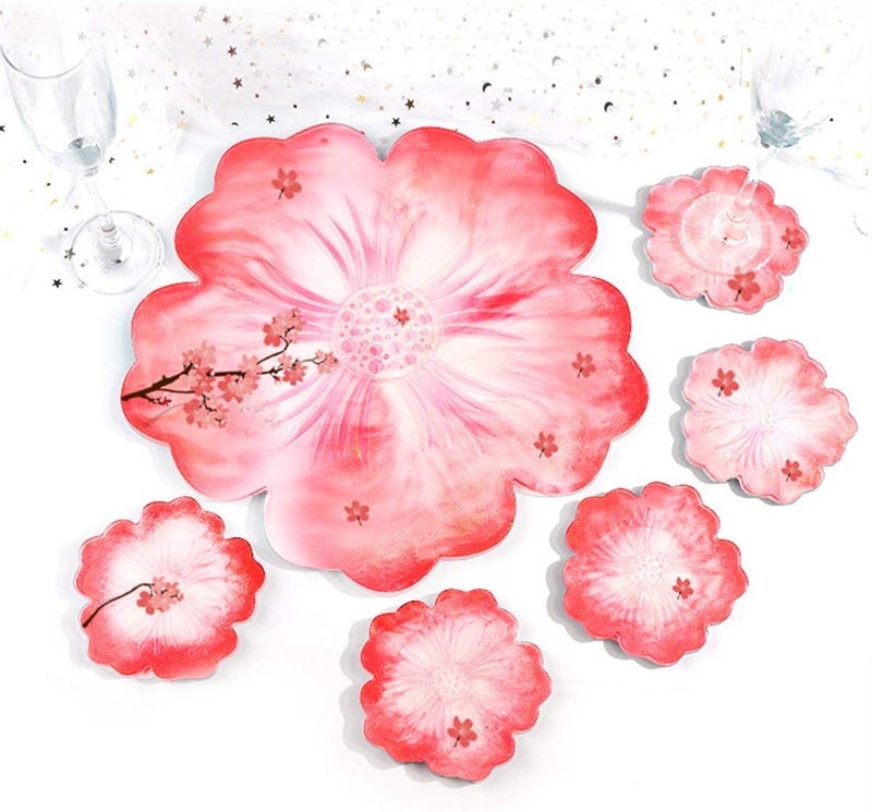 SNOOGG® DIY Coaster 4 Inch Flower Silicone Mold for Epoxy Mold Multipurpose for Resin Art and Craft Casting and More ..Pack of 4 - Image 3