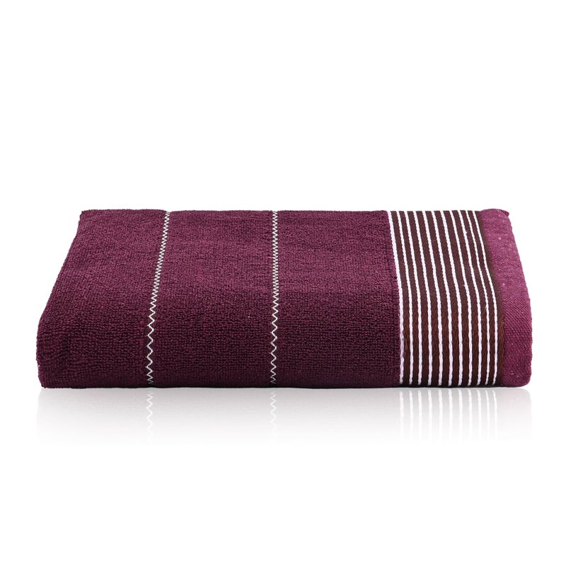 Kuber Industries Kuber Industries 450 GSM Soft Blend Cotton Bathing Towel For Men/Women | Fade/Wrinkle Resistant Towels For Bath | 30x60 Inches - Maroon  - Image 2