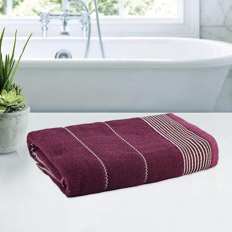 Kuber Industries Kuber Industries 450 GSM Soft Blend Cotton Bathing Towel For Men/Women | Fade/Wrinkle Resistant Towels For Bath | 30x60 Inches - Maroon  - Image 1