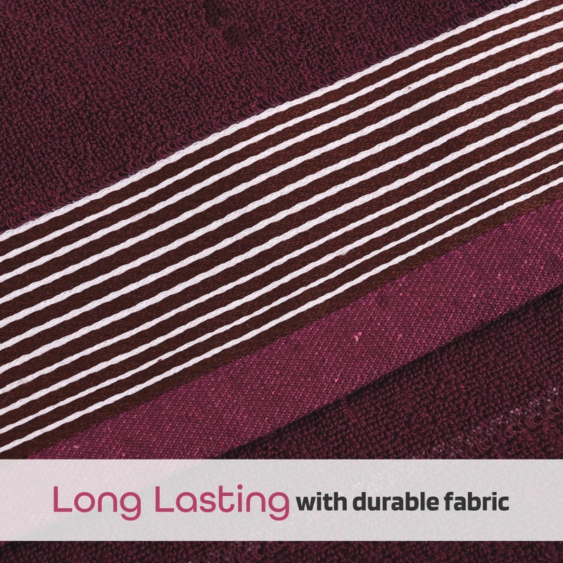 Kuber Industries Kuber Industries 450 GSM Soft Blend Cotton Bathing Towel For Men/Women | Fade/Wrinkle Resistant Towels For Bath | 30x60 Inches - Maroon  - Image 5