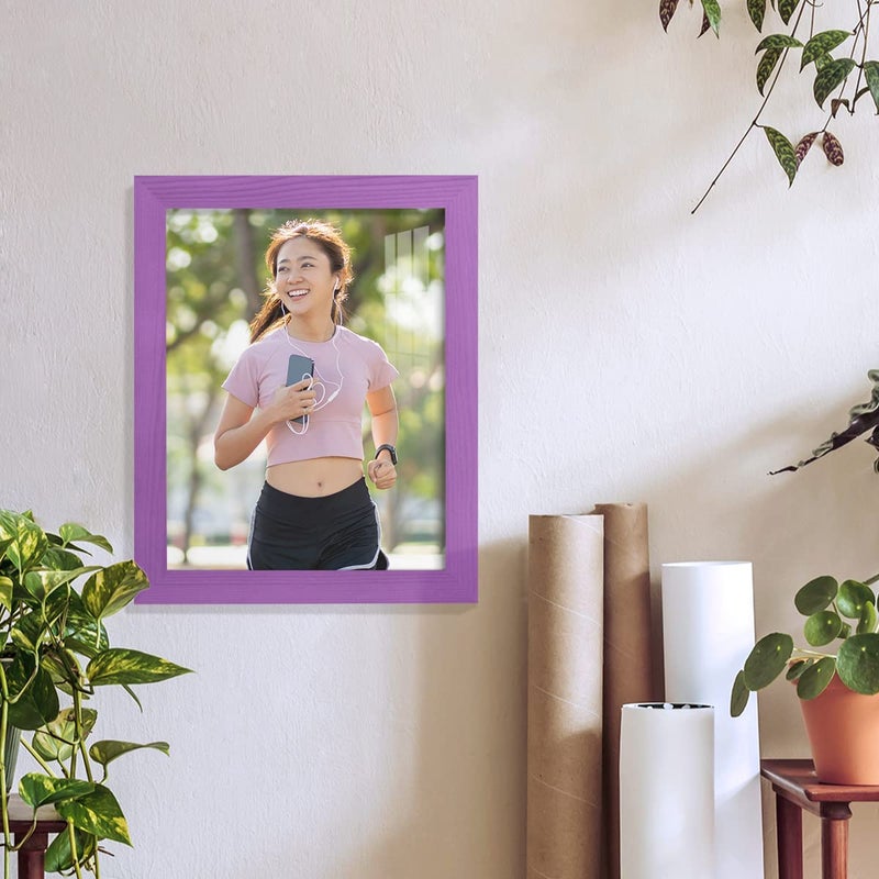 Renditions Gallery Renditions 8x10 inch Solid Wood Picture Frame  High Definition Glass and High-end Modern Style Cream Colored for Wall and Tabletop Photo Display  Violet Wood Grain Frame - Image 2