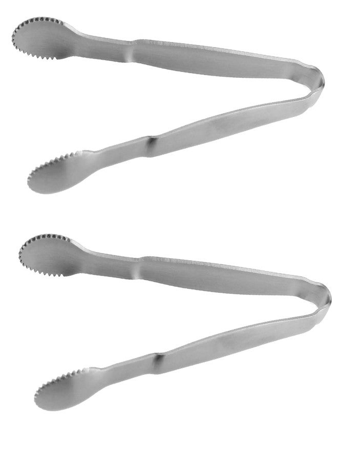 TAODAN 2PCS 4 Inch Miniature Pliers Stainless Steel Appetiser Tongs Multi Purpose Manual Kitchen Tongs Suitable for Sugar Cubes Ice Cubes Lemon Slices - Image 1