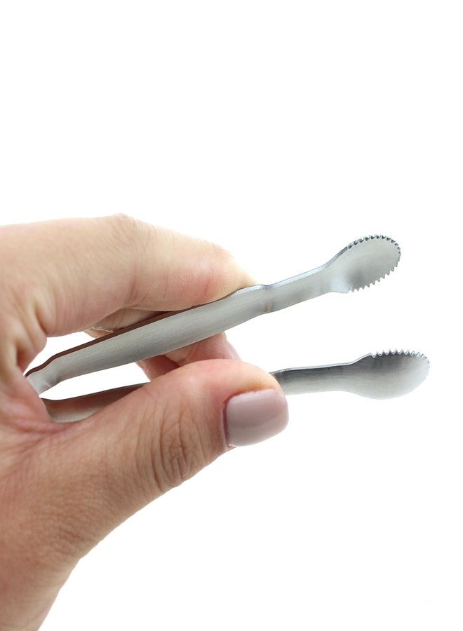 TAODAN 2PCS 4 Inch Miniature Pliers Stainless Steel Appetiser Tongs Multi Purpose Manual Kitchen Tongs Suitable for Sugar Cubes Ice Cubes Lemon Slices - Image 4