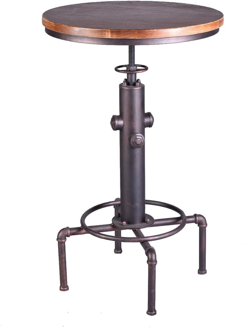 Topower Industrial Bar Table 315413 Adjustable Pub Table Kitchen Dining Coffee Bistro Table Bronze