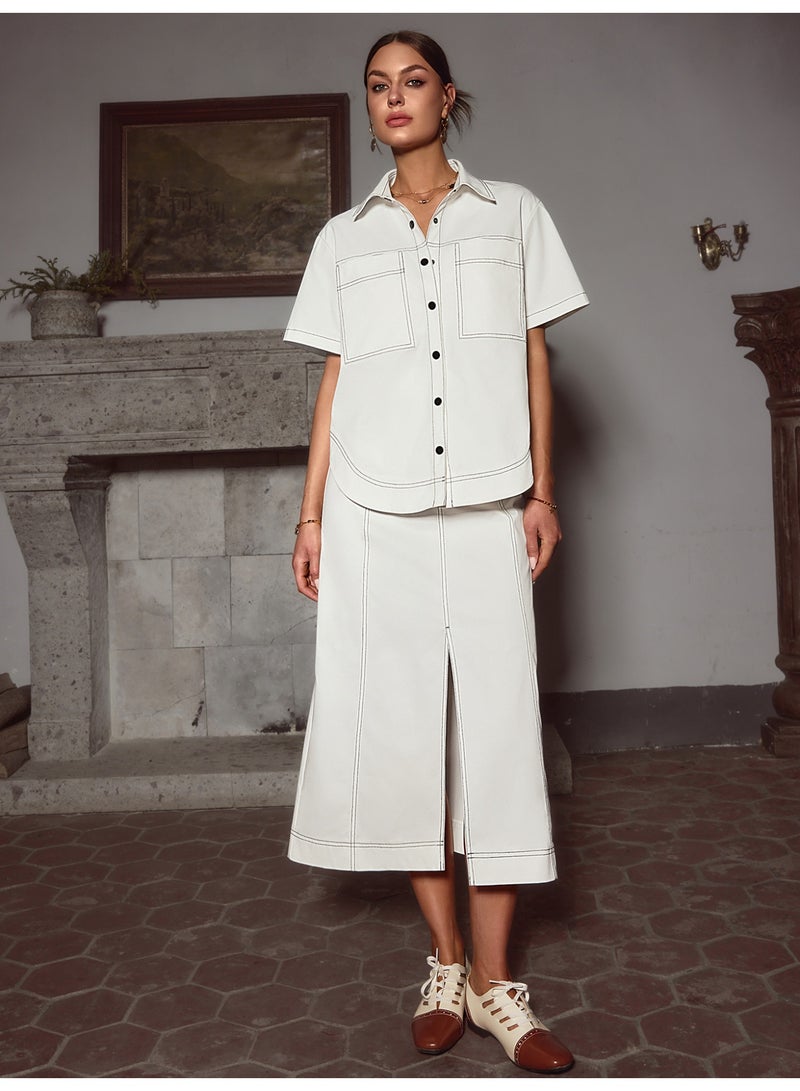 سيمبلي مجموعة ملابس قطعتين للمرأة - مطابقة أعلى وسراويل لمظهر أنيق - Image 4