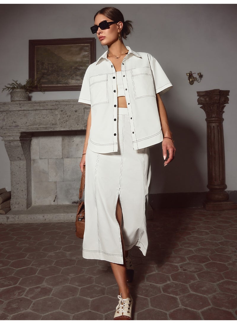 سيمبلي مجموعة ملابس قطعتين للمرأة - مطابقة أعلى وسراويل لمظهر أنيق - Image 2