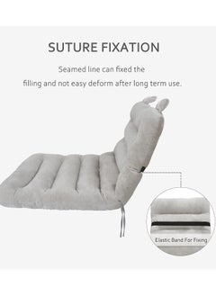 ماركة غير محددة Desk Chair Cushion 85cm Office Chair Cushion Seat Cushion with Back Support Lounger Cushion with Fixing Band (Grey) 85×45cm  - Image 5