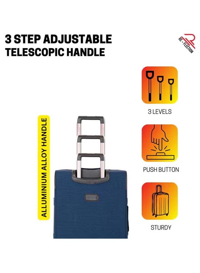 Reflection 20 Inch Crinkle Carryon Suitcase Lightweight Vertical Series Travel Soft Luggage Trolley with 36L Storage Capacity and 4 Spinner Wheels Grey - Image 3