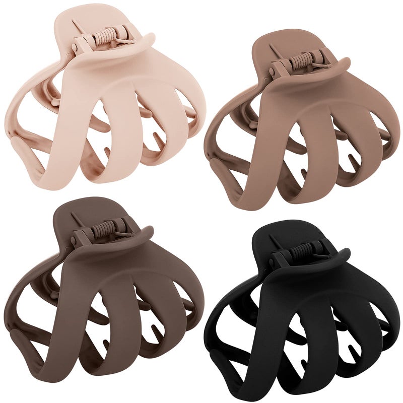 COCIDE 4PCS Hair Claw Clips for Women Acrylic Large Octopus Clip Non-slip Big Spider Hair Claw for Girls Surper Strong Hold Grip Hair Jaw Clip for Thick Hair Accessories for 3.15 inch / 8 cm - Image 2