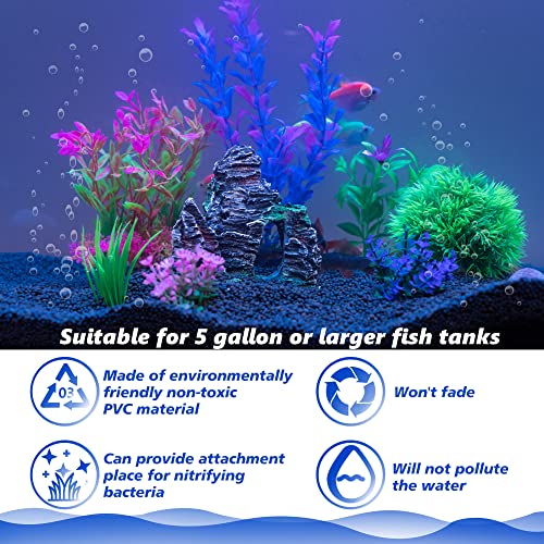 Ameliade Aquarium Artificial Plastic Plants Decorations and Rock Cave Decor Set Goldfish Betta Fish Tank Accessories Small Large Fish Bowl Ornaments - Image 4
