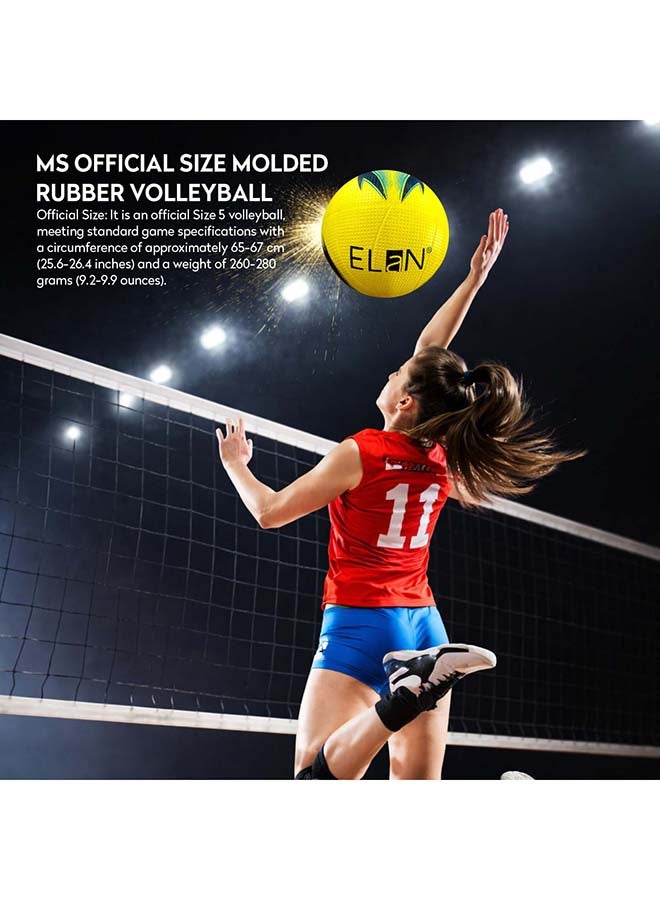Elan Official Size Molded Rubber Volleyball – Durable Match and Practice Volleyball for Indoor and Outdoor Play - Image 2