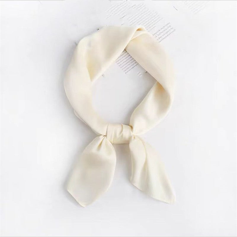 New 70 Square Scarf Pure Color Crumpled Women'S Silk Scarf K-Style Export Plain Summer Imitation Silk Professional Small Scarf - Image 5