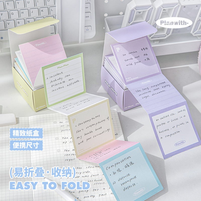 Planwith Friends Plan Fold Note Notes Foldable Tearable Organ Full Color 180G White Cow Note - Image 2