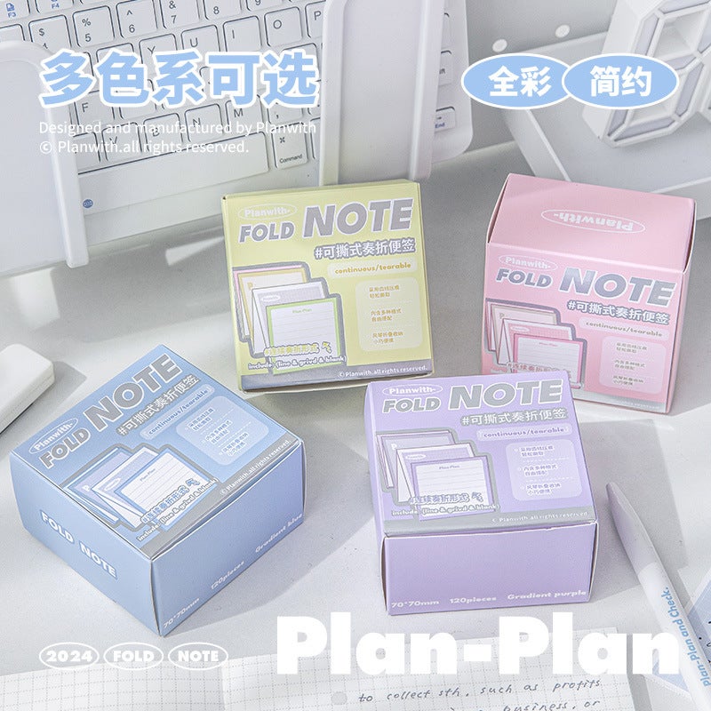 Planwith Friends Plan Fold Note Notes Foldable Tearable Organ Full Color 180G White Cow Note - Image 4