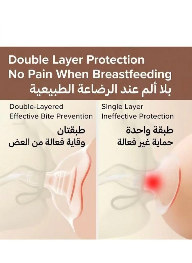 HPMY Nipple Shields for Nursing Newborn,Double Layer Breast Shield,for Latch Difficulties or Flat or Inverted Nipples，2 Pack，Upgraded Version (brown) - Image 4