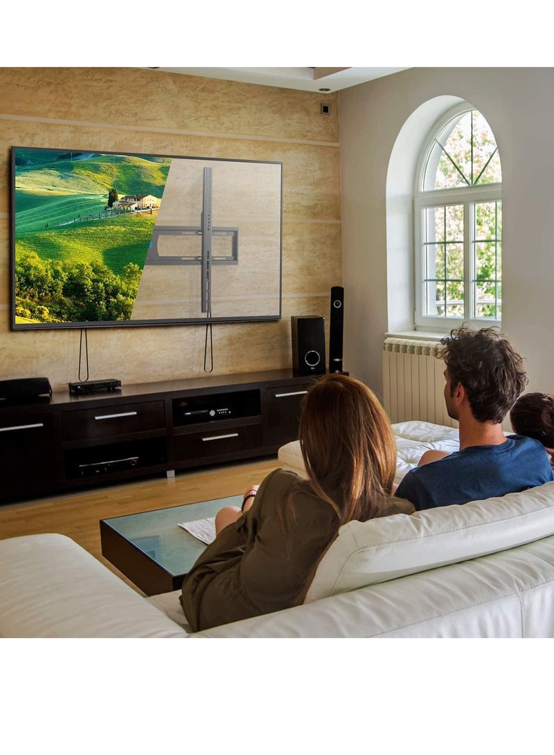 Low Profile Fixed TV Wall Mount Bracket Ultra Slim for Most 42-90 Inch LED, LCD OLED Plasma Flat Curved Screen TVs up to VESA 800x600mm and 132lbs, Fits 16", 18", 24" Studs - Image 4