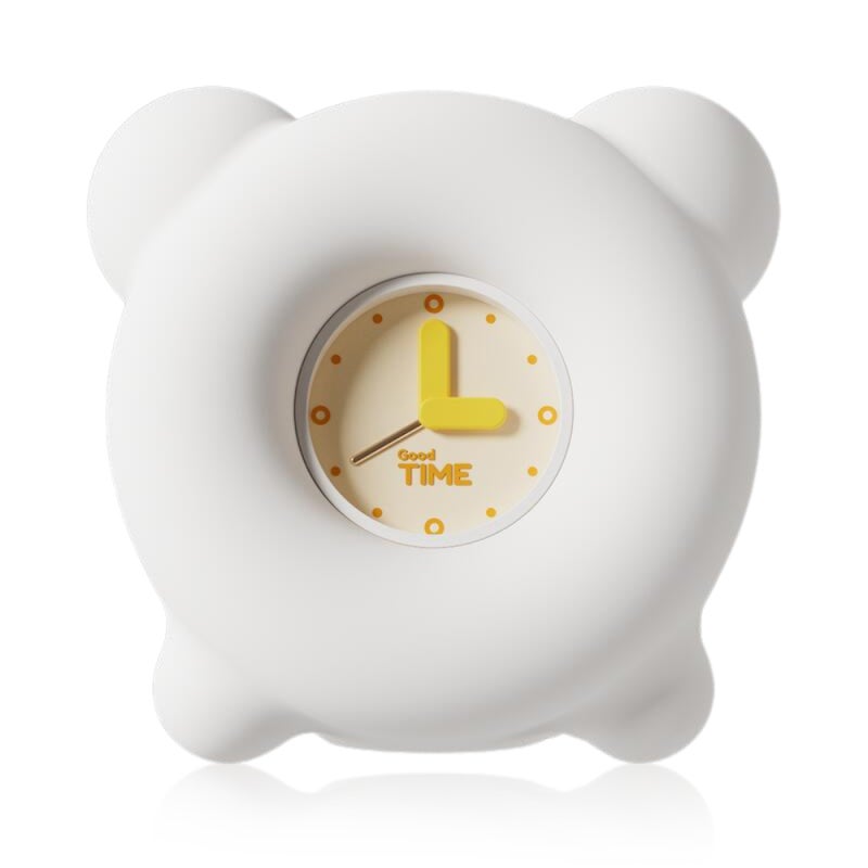 LED Night Light Clock: White Silicone Touch-Sensitive 3 Brightness Levels - Rechargeable 400mAh Battery Dual-Functional Alarm Clock for Bedrooms, Nurseries, Dorm Rooms - Image 1