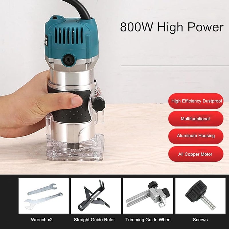 800W Aluminum Alloy Electric Woodworking Palm Router Tool For Grooving Trimming Engraving DIY - Image 3