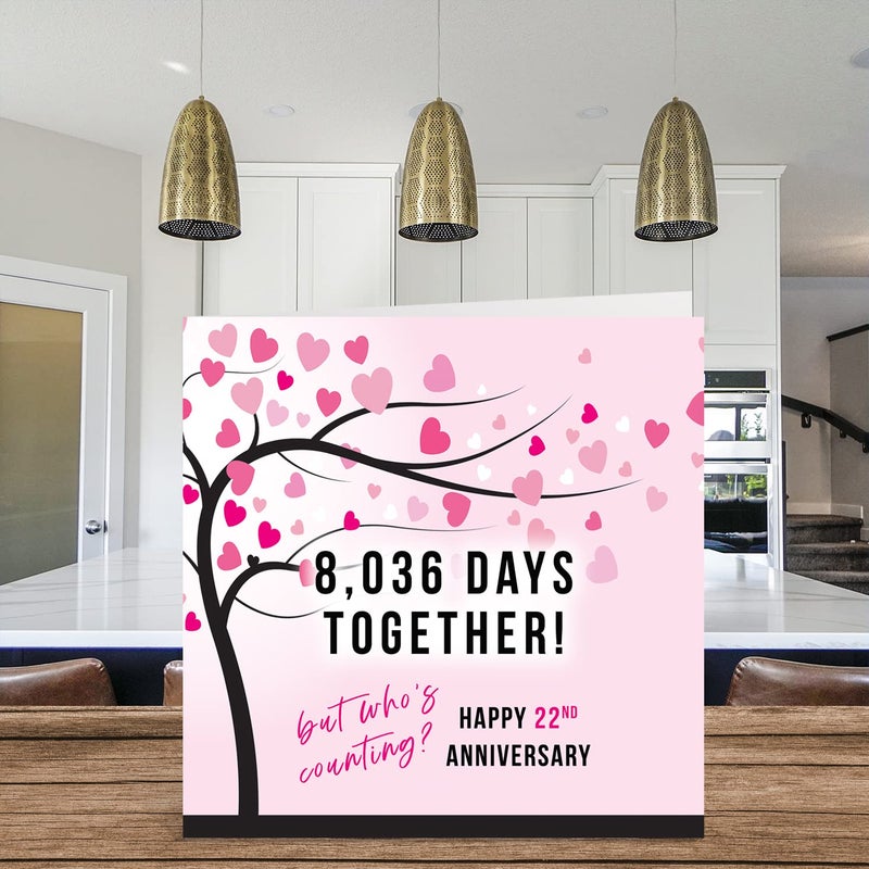 Stuff4 Funny 22nd Anniversary Card for Wife or Husband - 8036 Days Together - I Love You Gifts  Happy 22nd Wedding Anniversary Cards for Partner  5.7 Inch Greeting Cards for Twenty-Second Anniversaries - Image 3