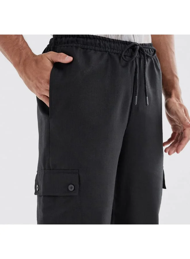 Splash FAV Solid Relaxed Fit Pants with Drawstring Closure and Pockets