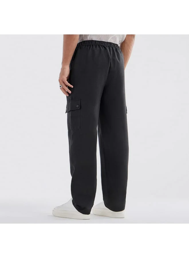 Splash FAV Solid Relaxed Fit Pants with Drawstring Closure and Pockets