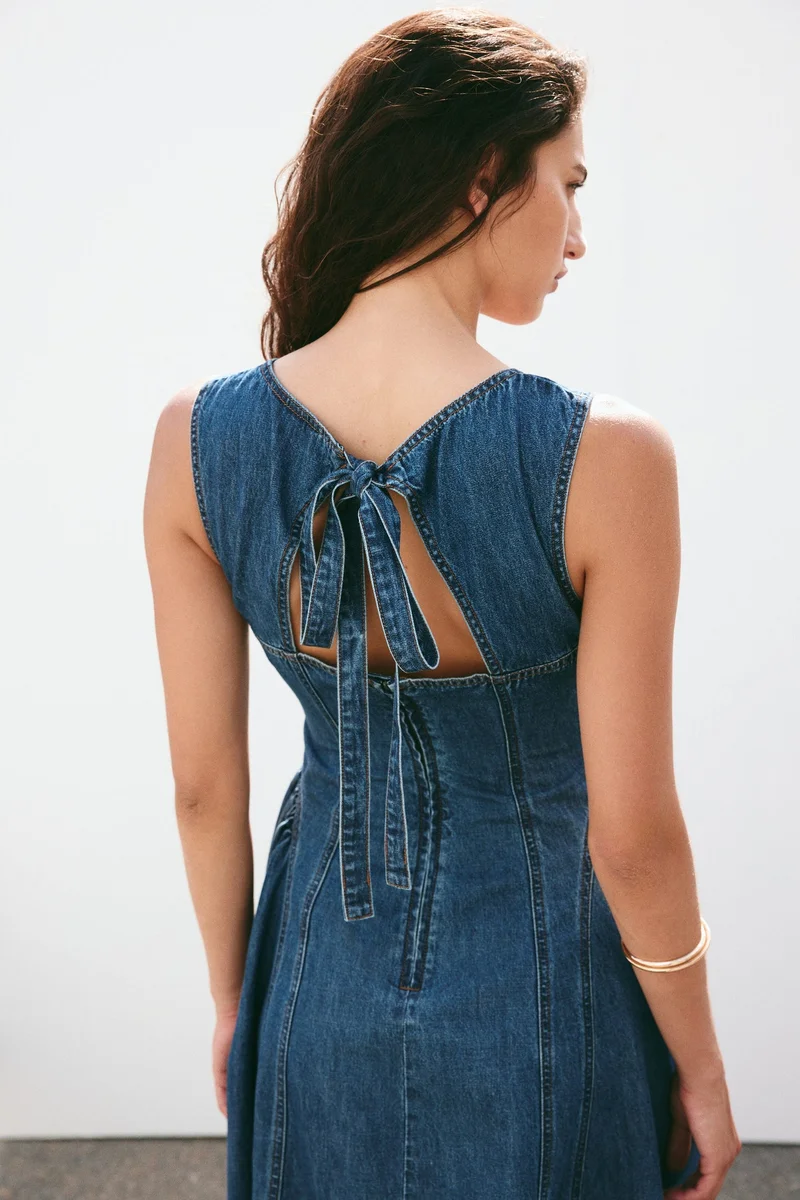 H&M  Flared-skirt twill dress for Women | Best Price UAE