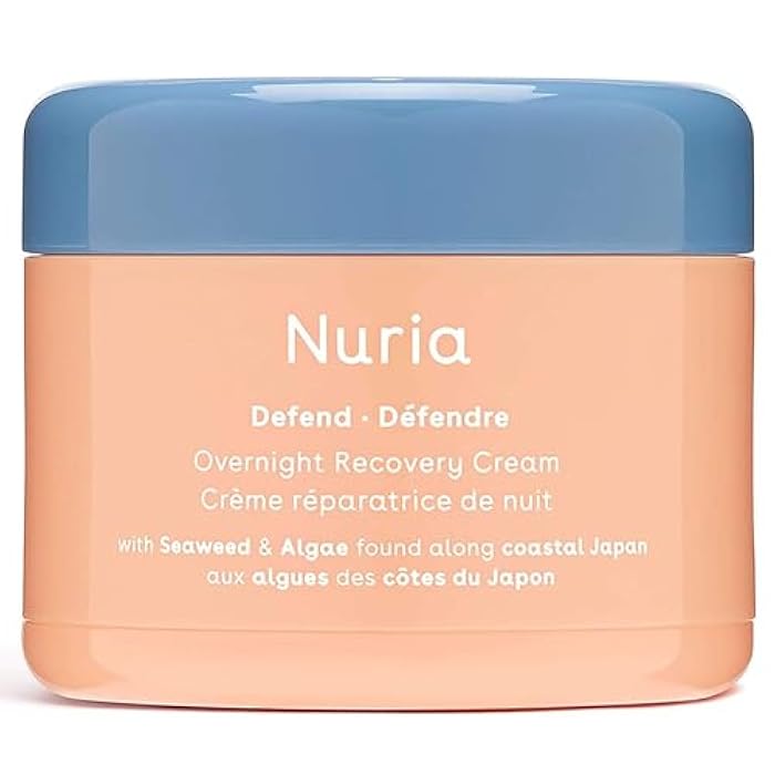 Nuria - Defend Overnight Face Cream, Facial Moisturizer for Nighttime Skin Recovery, Night Cream for Face with Seaweed, Brown Algae, and Aloe Leaf Juice, 50mL/1.7 fl oz - Image 1