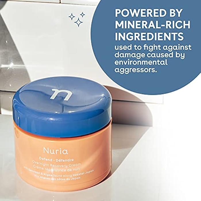 Nuria - Defend Overnight Face Cream, Facial Moisturizer for Nighttime Skin Recovery, Night Cream for Face with Seaweed, Brown Algae, and Aloe Leaf Juice, 50mL/1.7 fl oz - Image 2