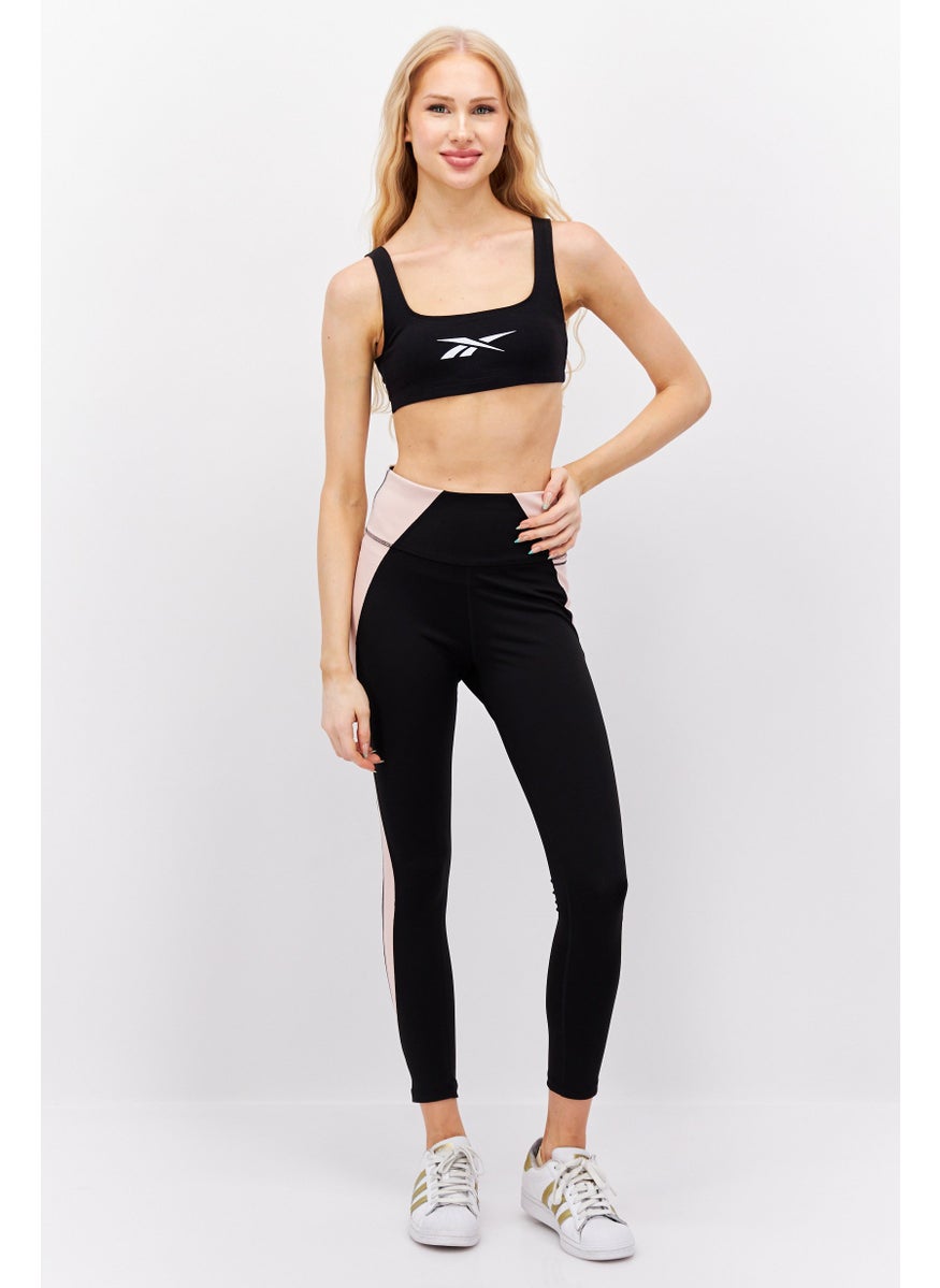 Reebok Women Brand Logo Non Padded Sports Bra, Black  - Image 4