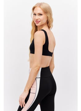 Reebok Women Brand Logo Non Padded Sports Bra, Black  - Image 3