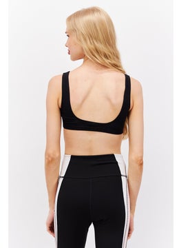 Reebok Women Brand Logo Non Padded Sports Bra, Black  - Image 2